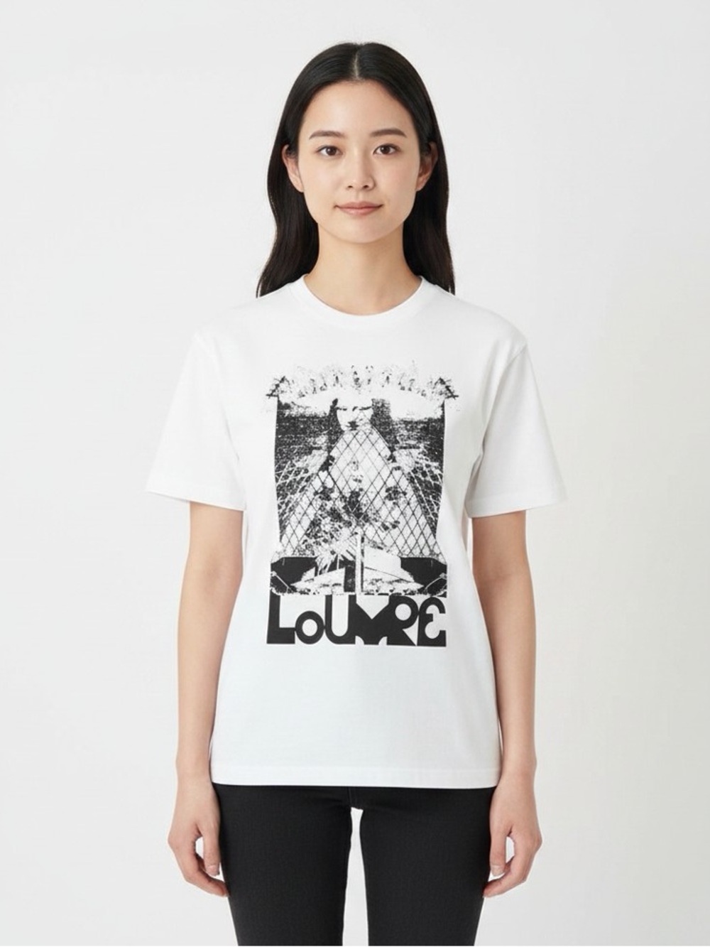 Uniqlo | Louvre Oversized Short-Sleeve Graphic T-Shirt | White/Black | XXL